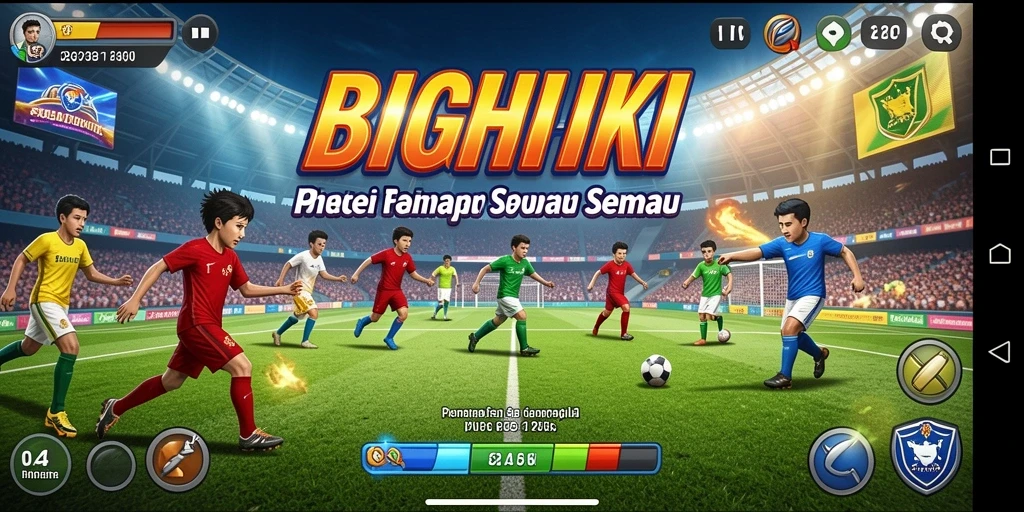 Tampilan gameplay seru dalam BIGHOKI dengan beragam olahraga.