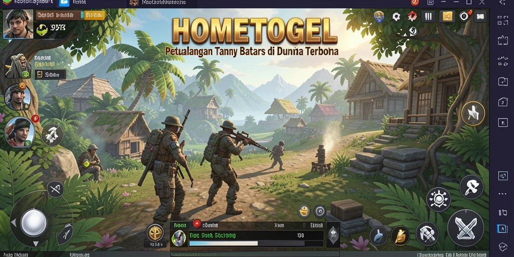 Tampilan antarmuka permainan HOMETOGEL yang memukau dalam dunia terbuka.