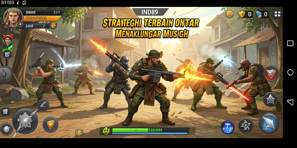 Tangkapan layar gameplay IND89 yang menunjukkan strategi pertempuran.
