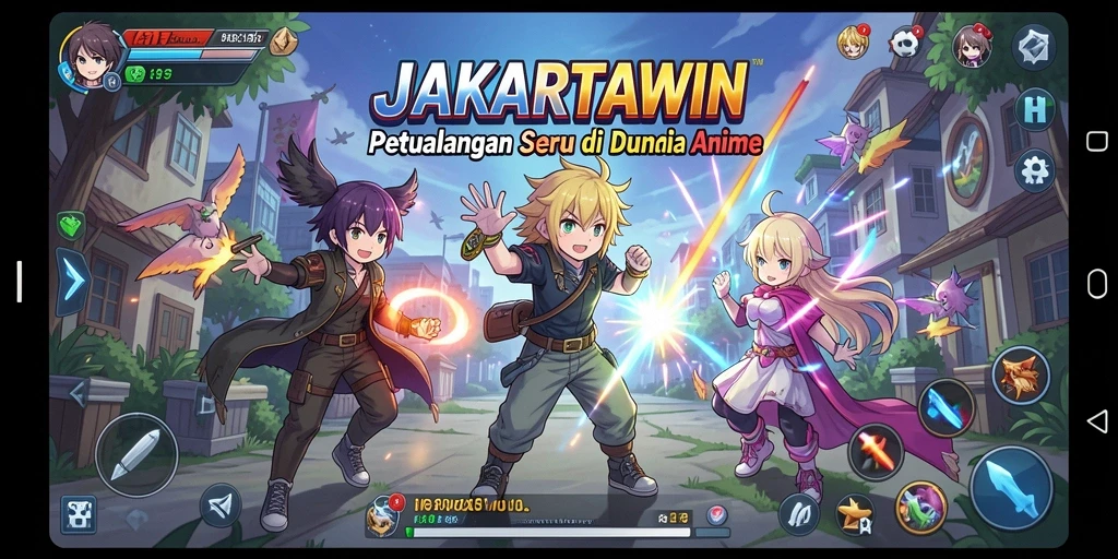 Tampilan gameplay seru dari JAKARTAWIN di dunia Anime.