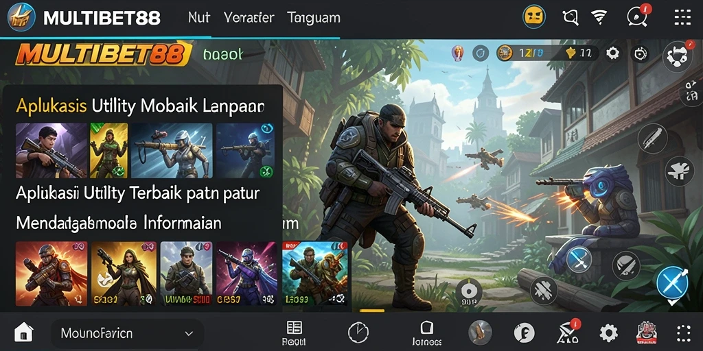 Tampilan utama MULTIBET88 dengan fitur-fitur Utility yang menarik.