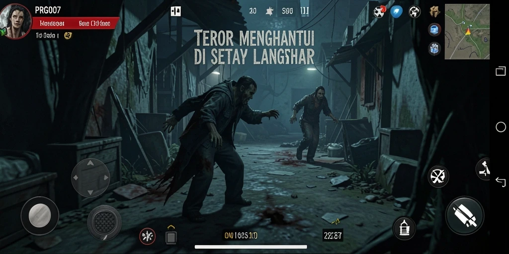 Tampilan gameplay PRG007 yang mencekam dengan suasana horor yang kuat.