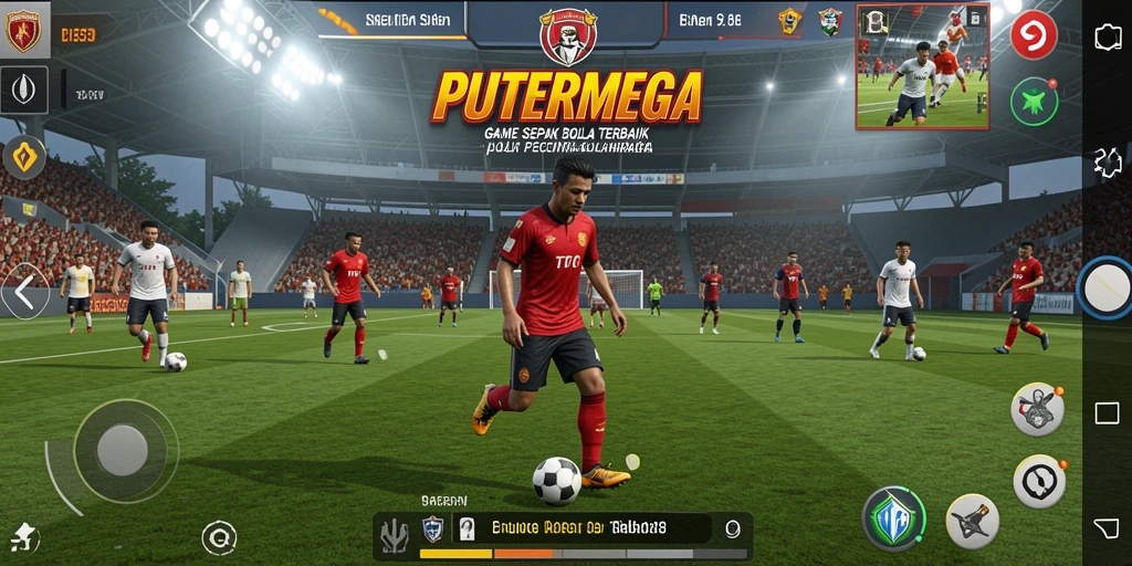 Gameplay menyerupai pertandingan sepak bola nyata dalam PUTERMEGA.