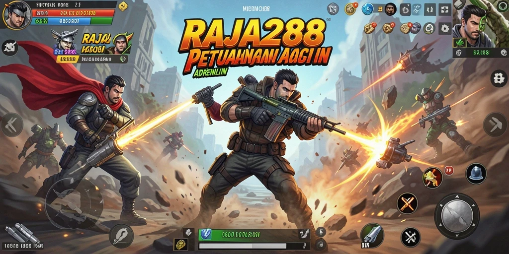 Tampilan gameplay RAJA288 yang mendebarkan saat bertarung melawan musuh.